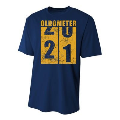 Retro Vintage Oldometer 21 Years Old Youth Performance Sprint T-Shirt