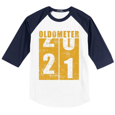 Retro Vintage Oldometer 21 Years Old Baseball Sleeve Shirt