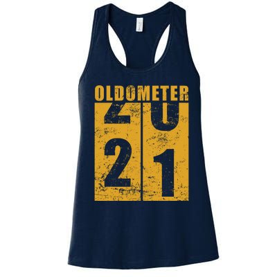 Retro Vintage Oldometer 21 Years Old Women's Racerback Tank