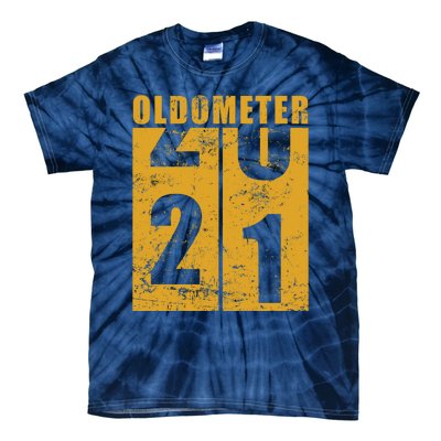 Retro Vintage Oldometer 21 Years Old Tie-Dye T-Shirt