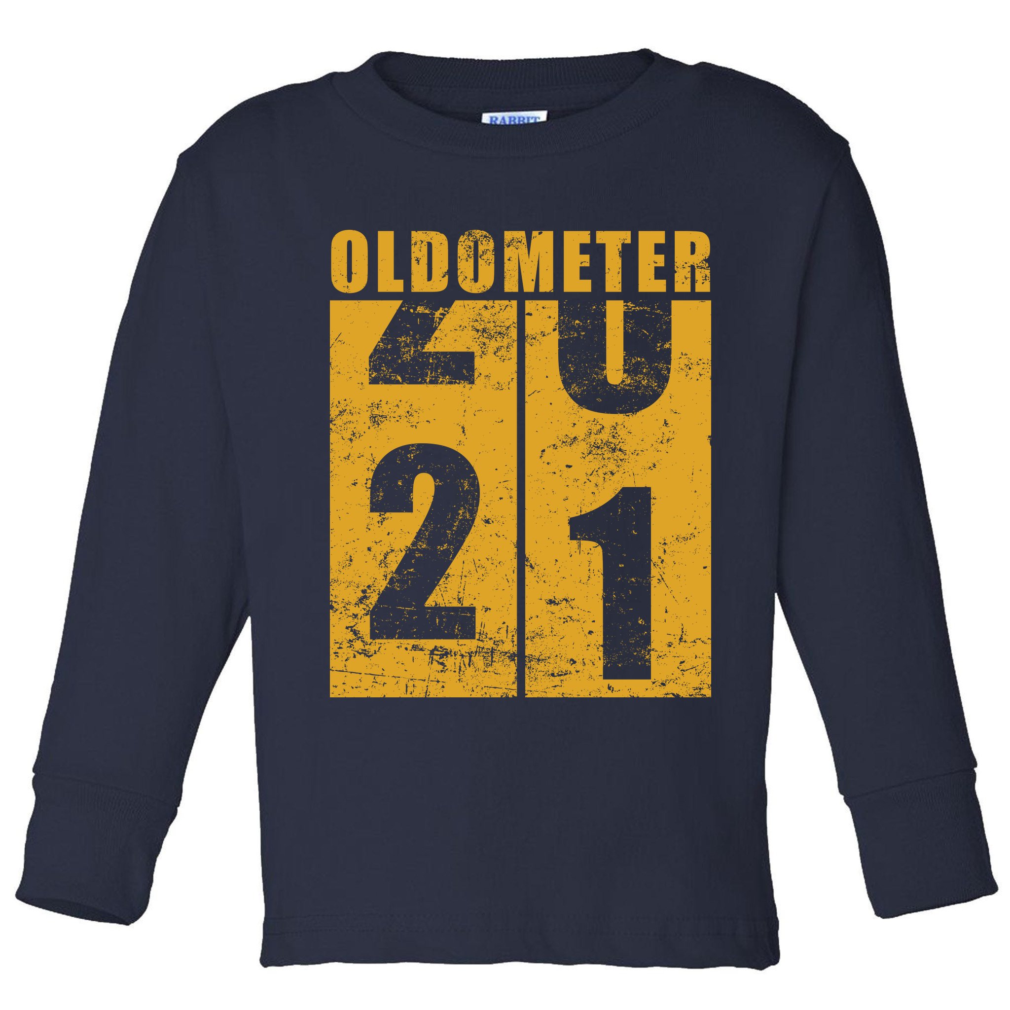 Retro Vintage Oldometer 21 Years Old Toddler Long Sleeve Shirt