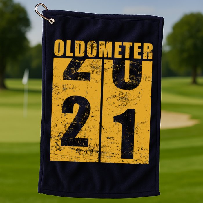 Retro Vintage Oldometer 21 Years Old Golf Towel