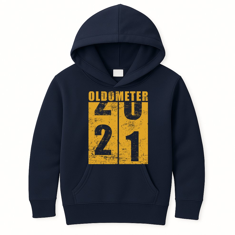 Retro Vintage Oldometer 21 Years Old Kids Hoodie