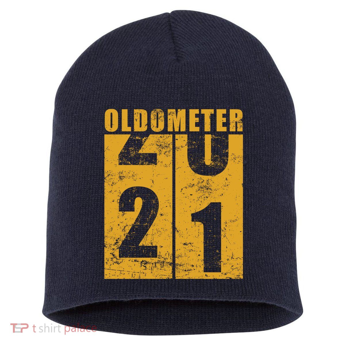 Retro Vintage Oldometer 21 Years Old Short Acrylic Beanie