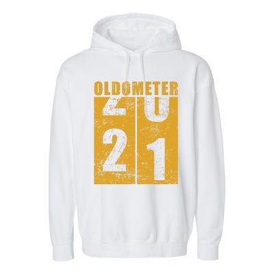 Retro Vintage Oldometer 21 Years Old Garment-Dyed Fleece Hoodie