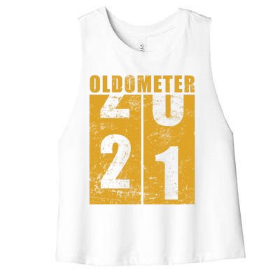 Retro Vintage Oldometer 21 Years Old Women's Racerback Cropped Tank