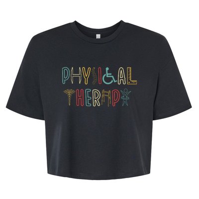 Retro Vintage Physical Therapy Funny Physical Therapist Bella+Canvas Jersey Crop Tee