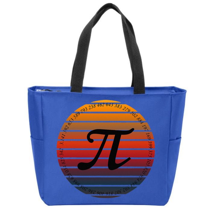 Retro Vintage Pi Day Spiral Pi Math Tee For Pi Day 3.14 Zip Tote Bag