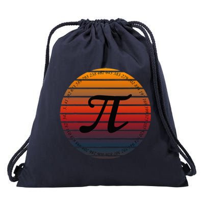 Retro Vintage Pi Day Spiral Pi Math Tee For Pi Day 3.14 Drawstring Bag