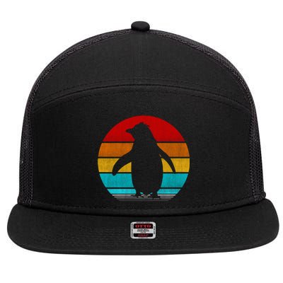 Retro Vintage Penguin 7 Panel Mesh Trucker Snapback Hat