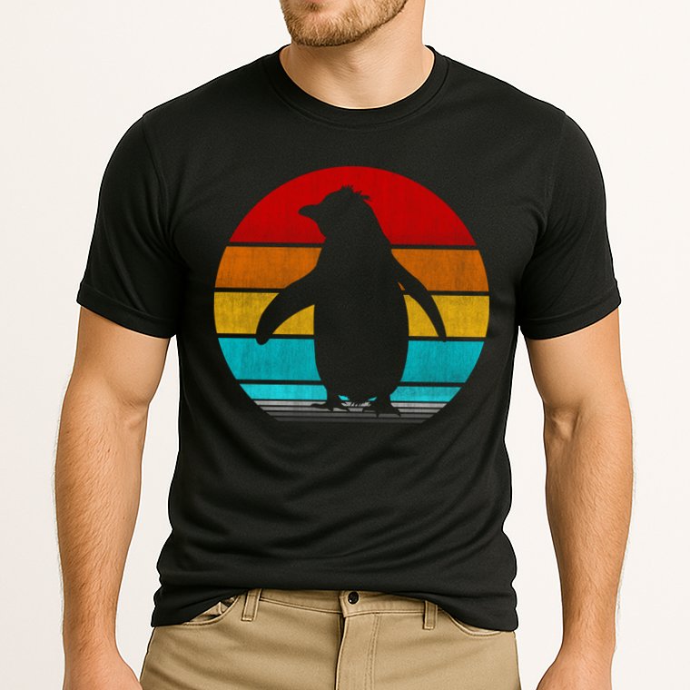 Retro Vintage Penguin Cooling Performance Crew T-Shirt