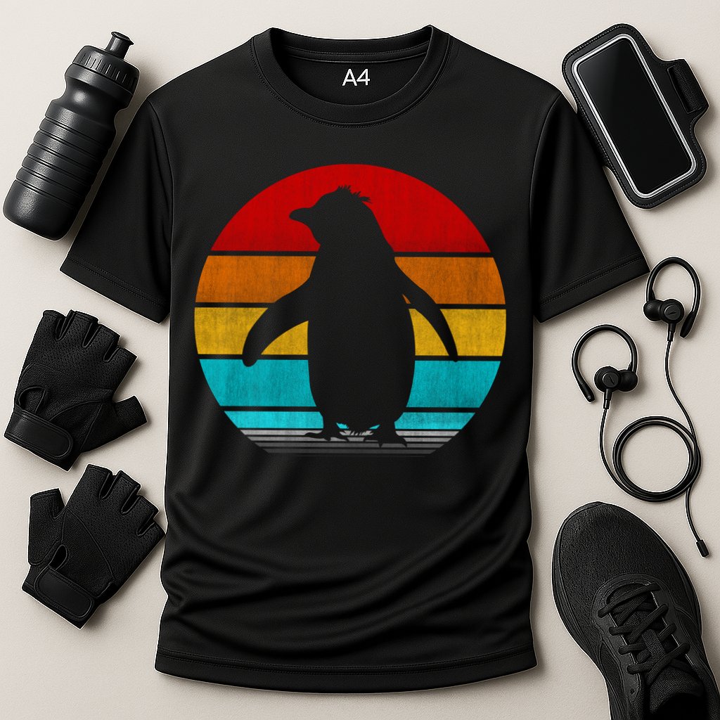 Retro Vintage Penguin Cooling Performance Crew T-Shirt