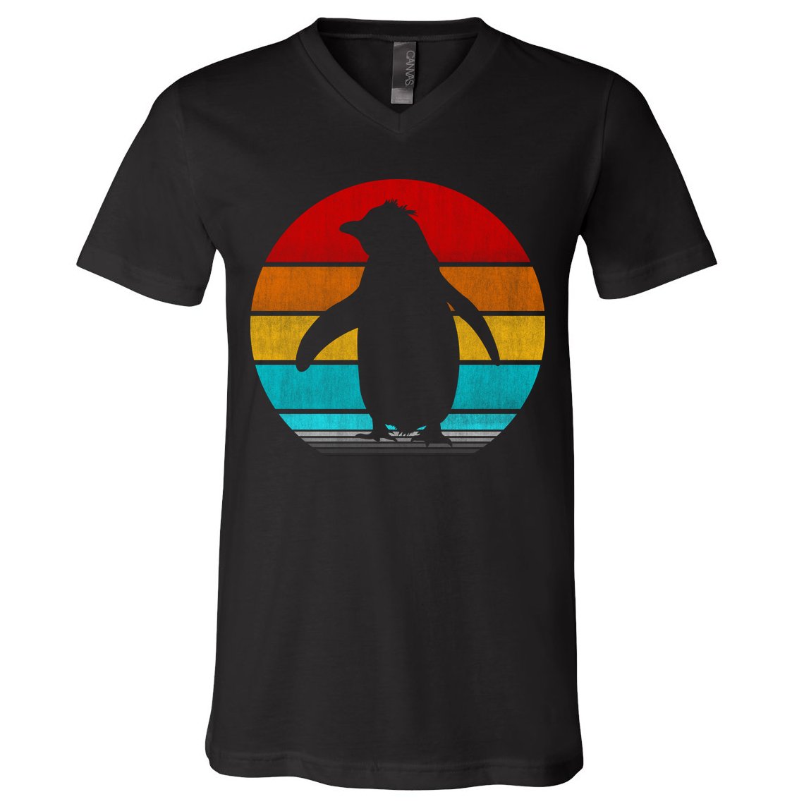 Retro Vintage Penguin V-Neck T-Shirt