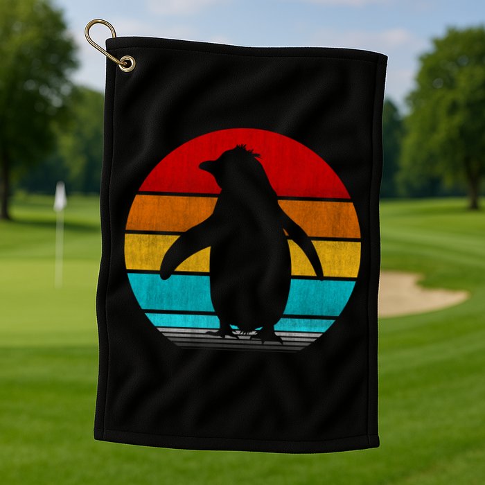 Retro Vintage Penguin Golf Towel