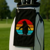 Retro Vintage Penguin Golf Towel