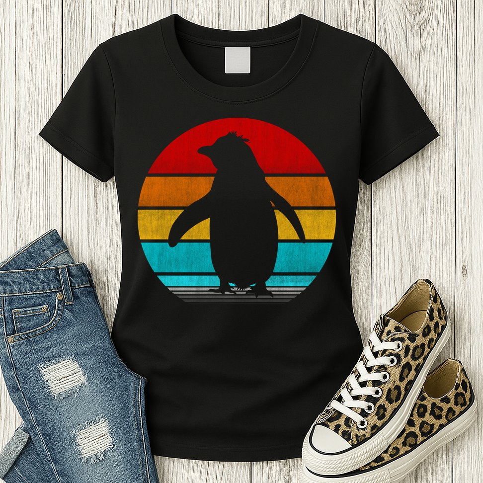 Retro Vintage Penguin Womens T-Shirt