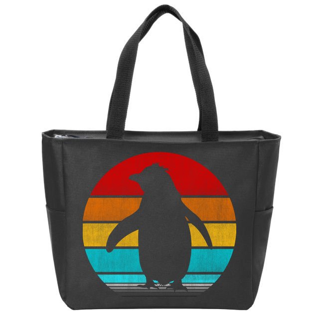 Retro Vintage Penguin Zip Tote Bag