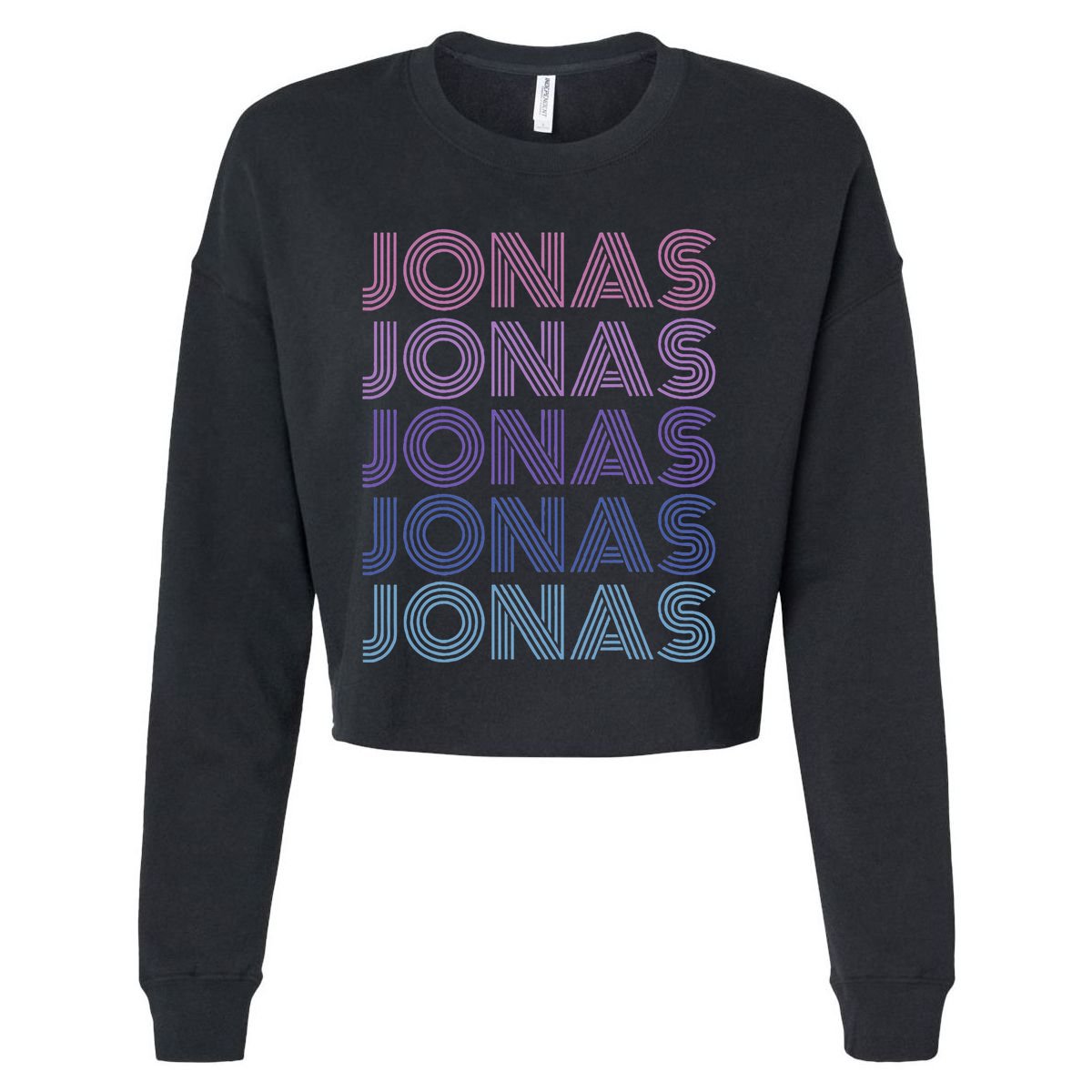 Retro Vintage Purple Jonas Cropped Pullover Crew