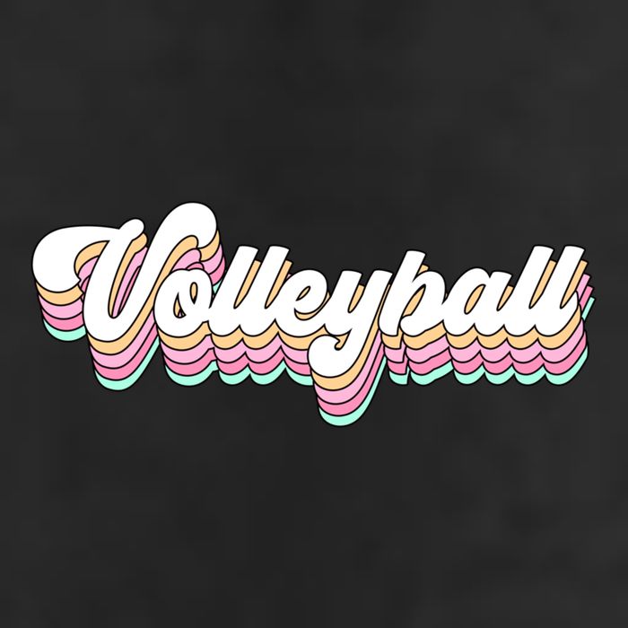 Retro Volleyball Pastel Aesthetic N Groovy Gift 7 Panel Mesh Trucker Snapback Hat