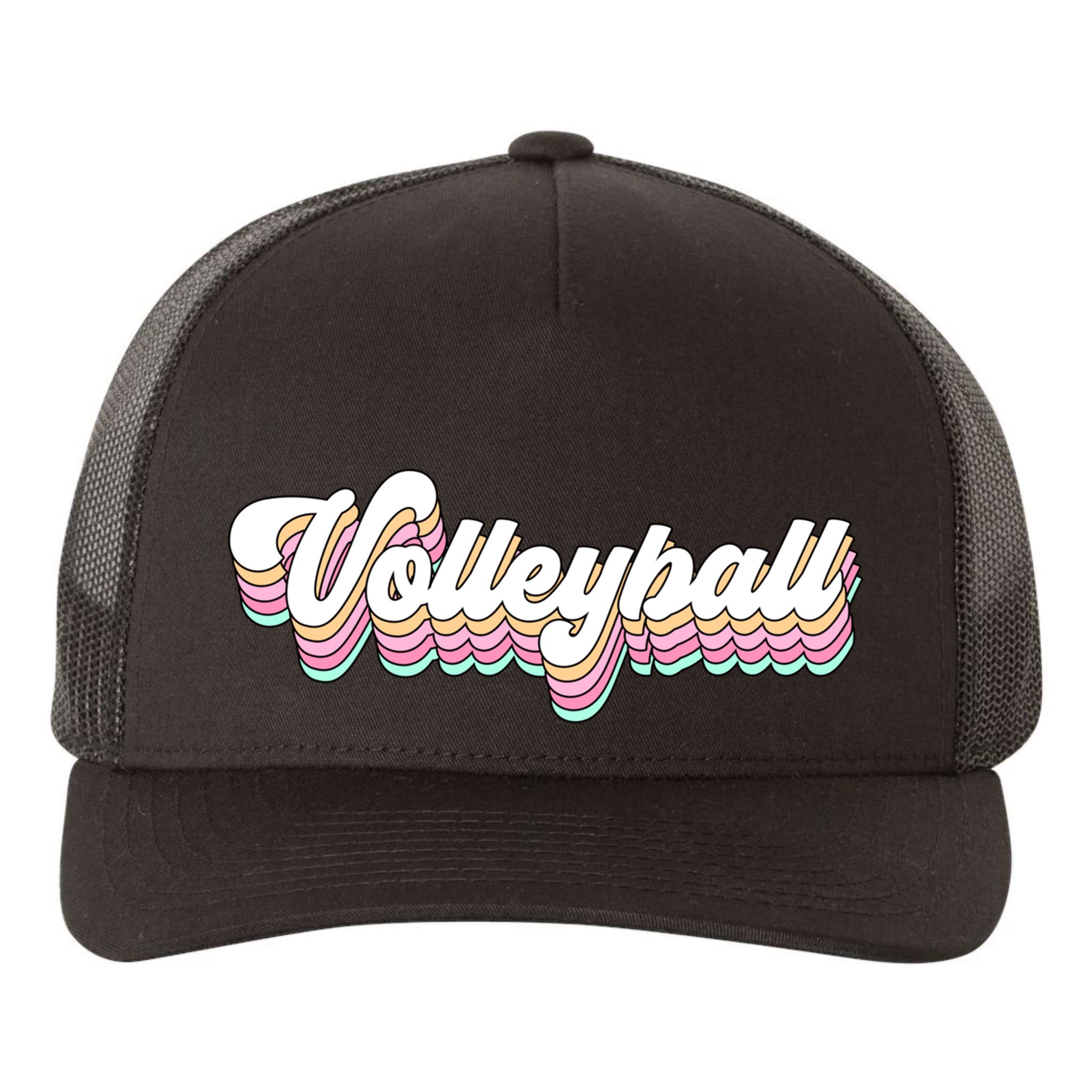 Retro Volleyball Pastel Aesthetic N Groovy Gift Yupoong Adult 5-Panel Trucker Hat