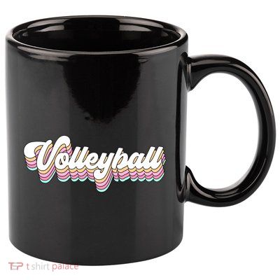 Retro Volleyball Pastel Aesthetic N Groovy Gift 11oz C Handle Ceramic Mug