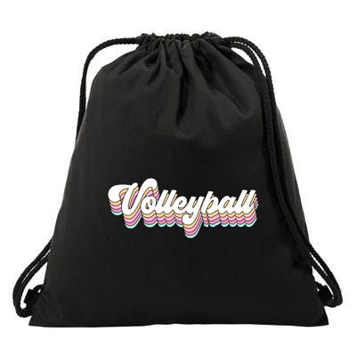 Retro Volleyball Pastel Aesthetic N Groovy Gift Drawstring Bag