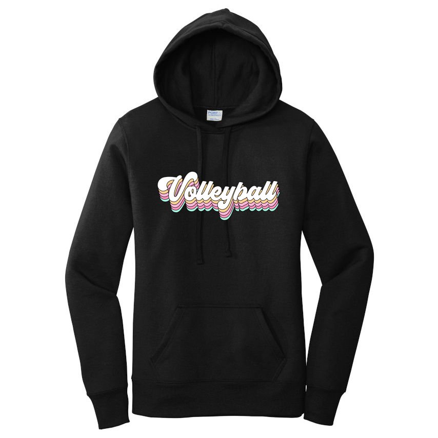Retro Volleyball Pastel Aesthetic N Groovy Gift Women's Pullover Hoodie