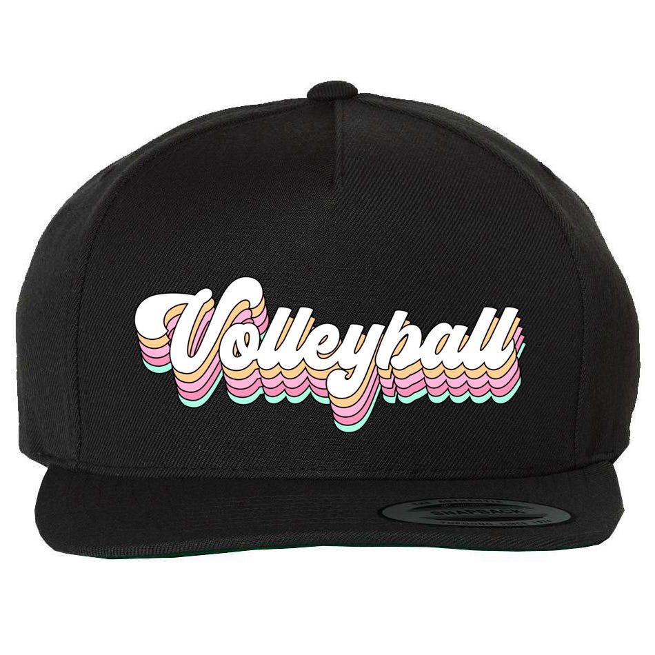 Retro Volleyball Pastel Aesthetic N Groovy Gift Wool Snapback Cap