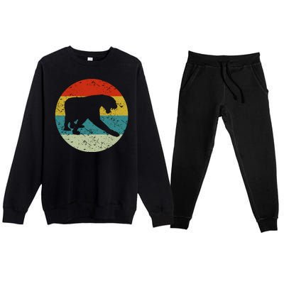 Retro Vintage Panther Premium Crewneck Sweatsuit Set