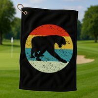 Retro Vintage Panther Golf Towel