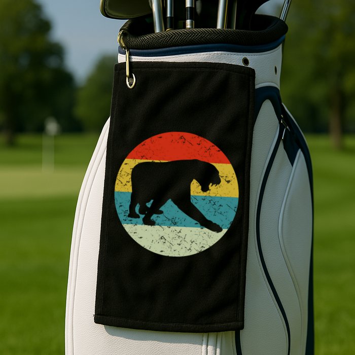 Retro Vintage Panther Golf Towel