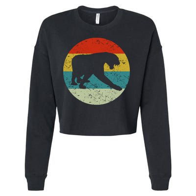 Retro Vintage Panther Cropped Pullover Crew