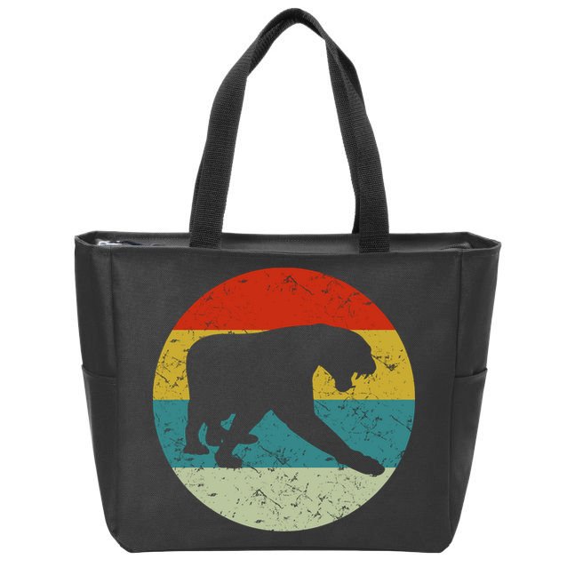 Retro Vintage Panther Zip Tote Bag