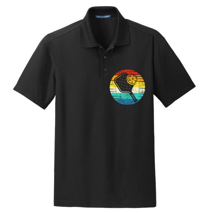 Retro Vintage Pickleball Silhouette Pickleball Dry Zone Grid Polo