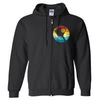 Retro Vintage Pickleball Silhouette Pickleball Full Zip Hoodie