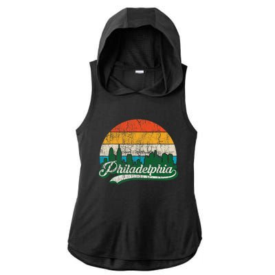 Retro Vintage Philly Dancing On My Own Philadelphia Ladies PosiCharge Tri-Blend Wicking Draft Hoodie Tank