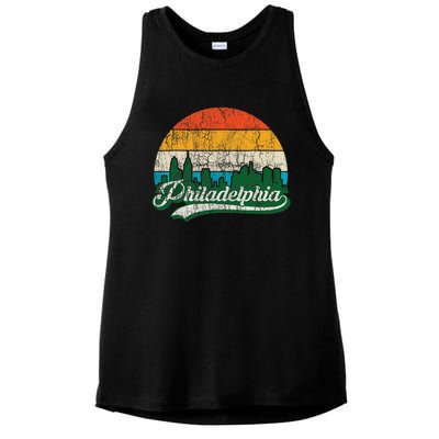 Retro Vintage Philly Dancing On My Own Philadelphia Ladies PosiCharge Tri-Blend Wicking Tank