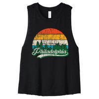 Retro Vintage Philly Dancing On My Own Philadelphia Women's Racerback Cropped Tank