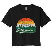 Retro Vintage Philly Dancing On My Own Philadelphia Women's Crop Top Tee