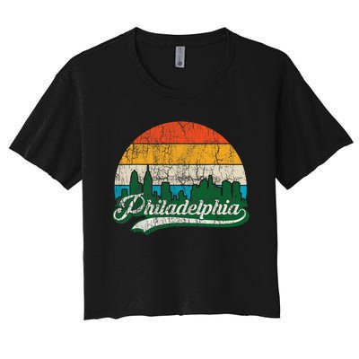 Retro Vintage Philly Dancing On My Own Philadelphia Women's Crop Top Tee