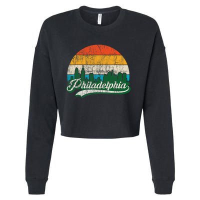 Retro Vintage Philly Dancing On My Own Philadelphia Cropped Pullover Crew