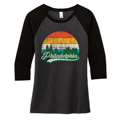 Retro Vintage Philly Dancing On My Own Philadelphia Women's Tri-Blend 3/4-Sleeve Raglan Shirt