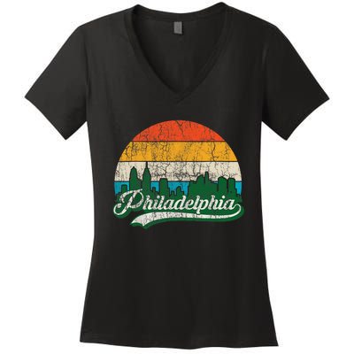 Retro Vintage Philly Dancing On My Own Philadelphia Women's V-Neck T-Shirt