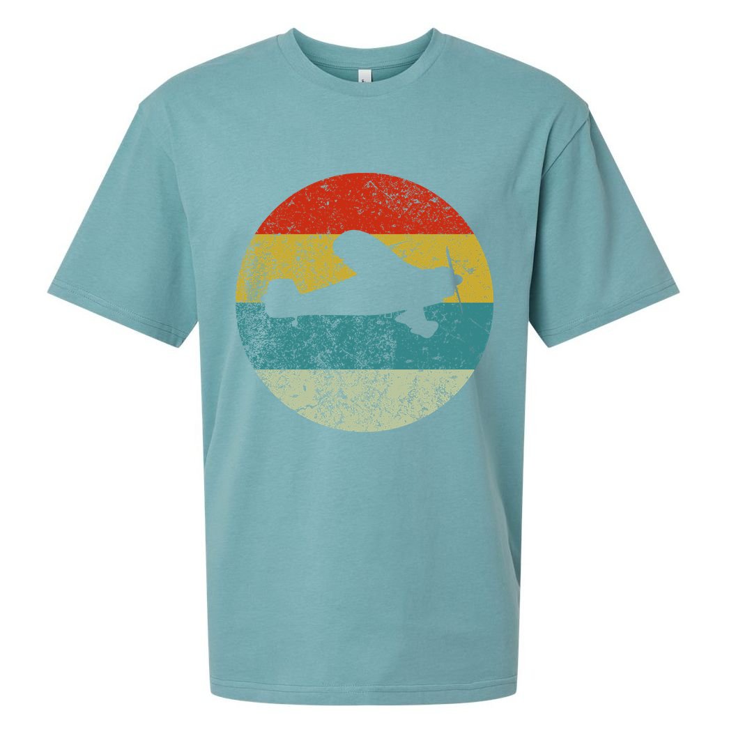Retro Vintage Plane Sueded Cloud Jersey T-Shirt