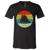 Retro Vintage Porcupine V-Neck T-Shirt