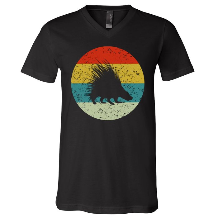 Retro Vintage Porcupine V-Neck T-Shirt