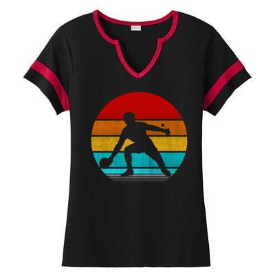 Retro Vintage Ping Pong Ladies Halftime Notch Neck Tee