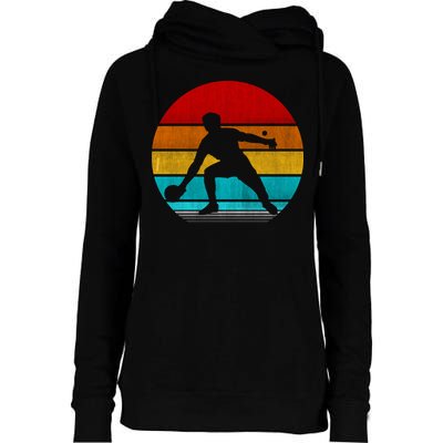 Retro Vintage Ping Pong Womens Funnel Neck Pullover Hood