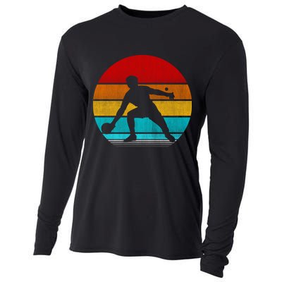 Retro Vintage Ping Pong Cooling Performance Long Sleeve Crew