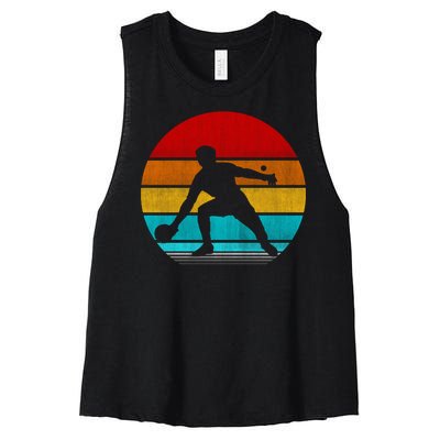 Retro Vintage Ping Pong Women's Racerback Cropped Tank